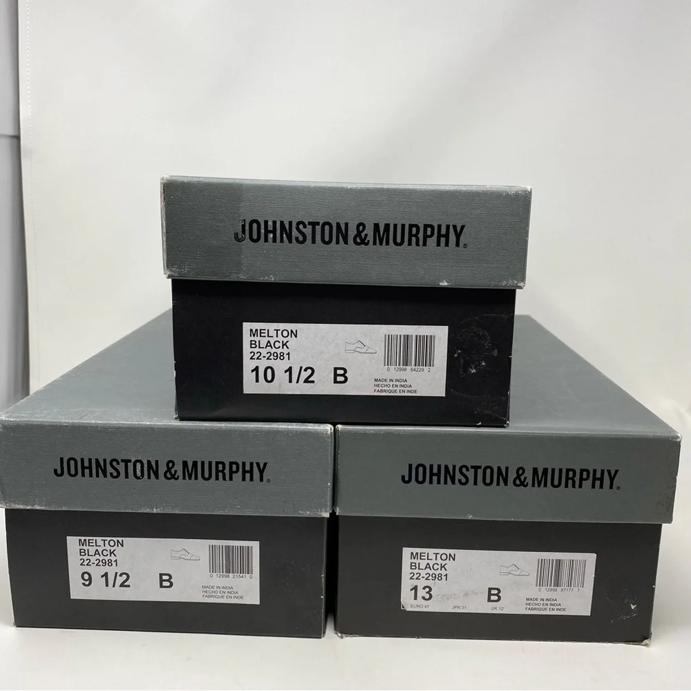 Johnston & Murphy Melton Classic Dress Cap Toe Oxford Black B width